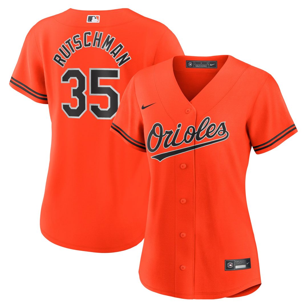 Adley Rutschman Baltimore Orioles Nike Women's Alternate Replica Player Jersey - Orange Official MLB Team Apparel Baseball Fan Gear