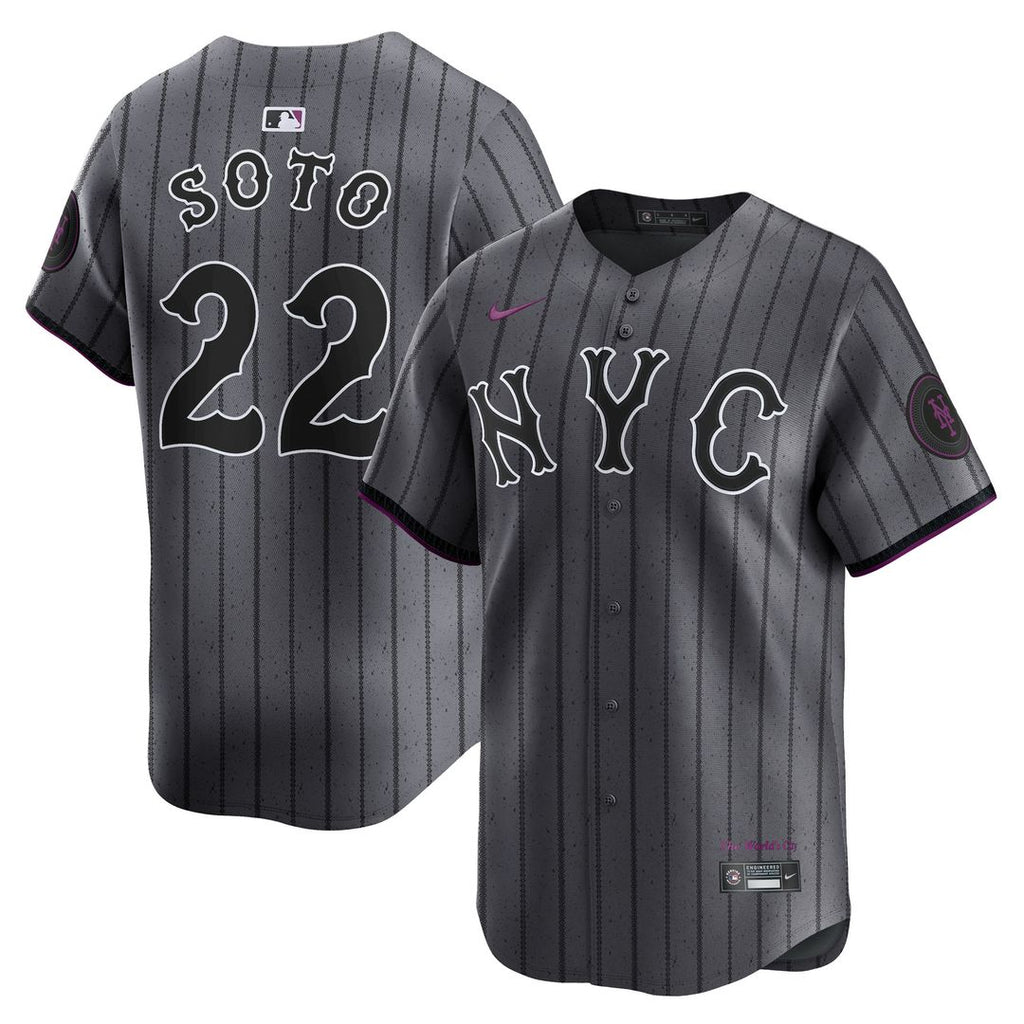 Juan Soto New York Mets Nike City Connect Limited Jersey - Gray Official MLB Team Apparel Baseball Fan Gear