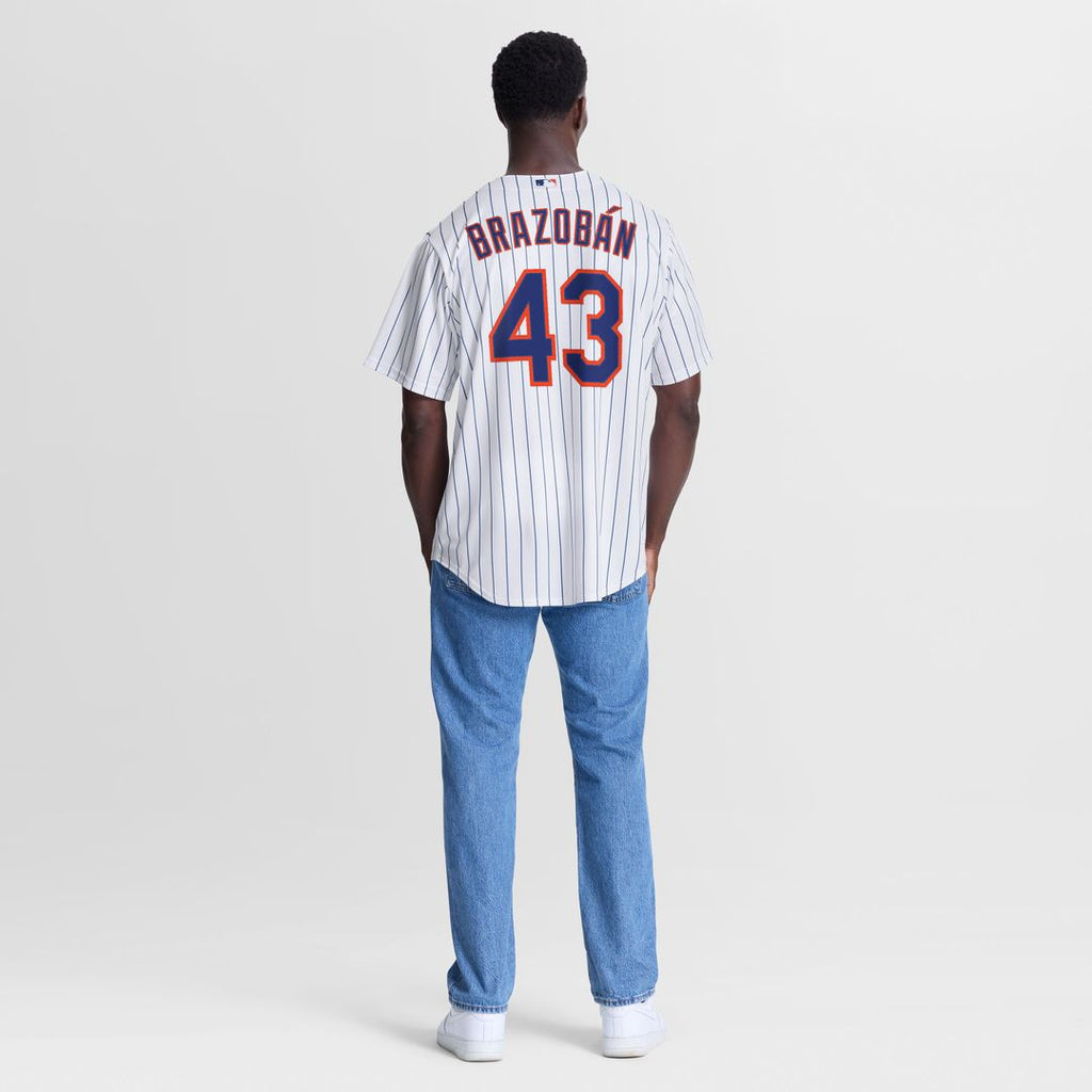 Huascar Brazobán New York Mets Nike Home Replica Jersey - White Official MLB Team Apparel Baseball Fan Gear