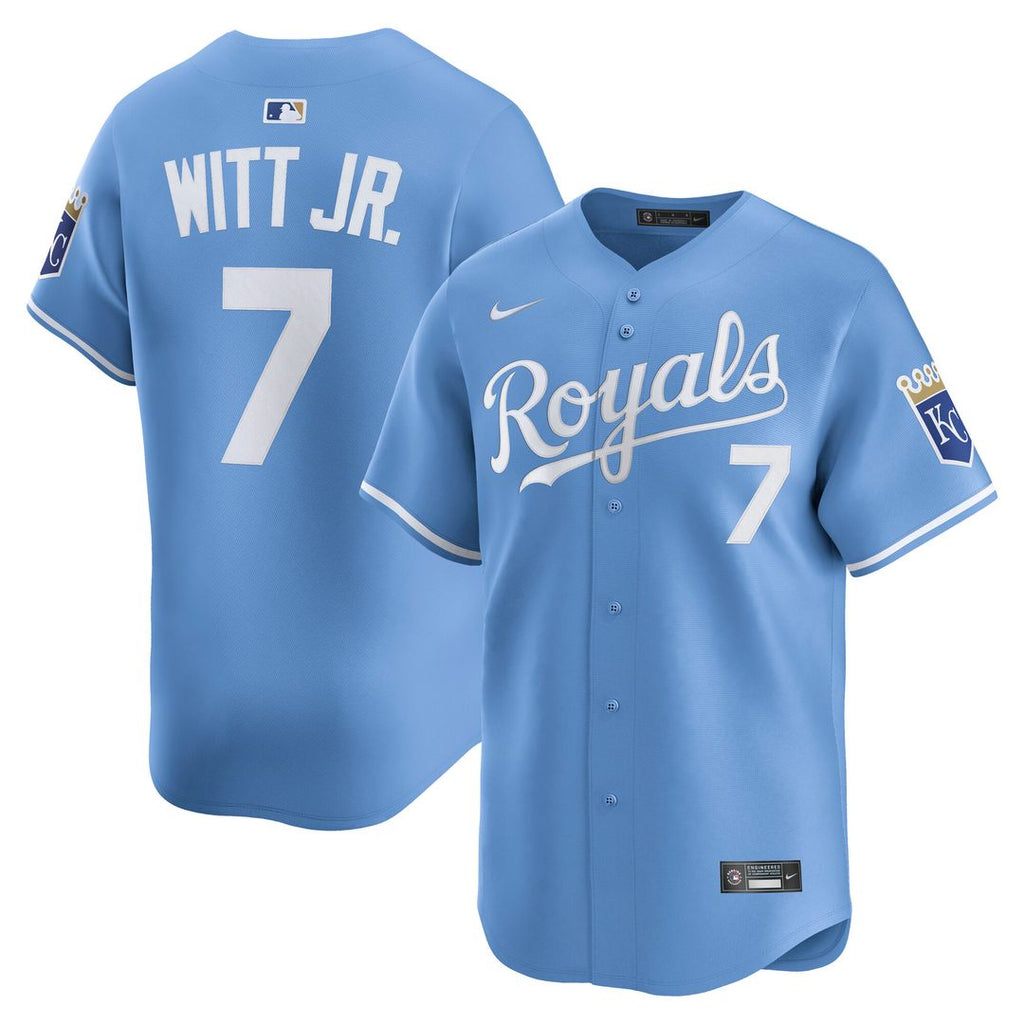 Bobby Witt Jr. Kansas City Royals Nike Alternate Limited Player Jersey - Light Blue Official MLB Team Apparel Baseball Fan Gear