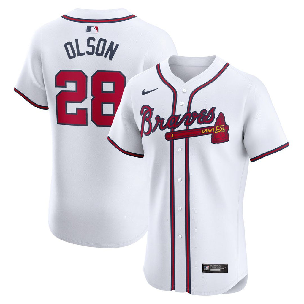 Matt Olson Atlanta Braves Nike Home Elite Player Jersey - White Official MLB Team Apparel Baseball Fan Gear