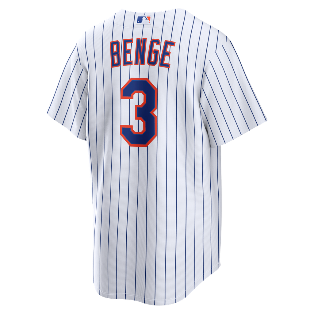 Carson Benge New York Mets Nike Home Replica Jersey - White Official MLB Team Apparel Baseball Fan Gear