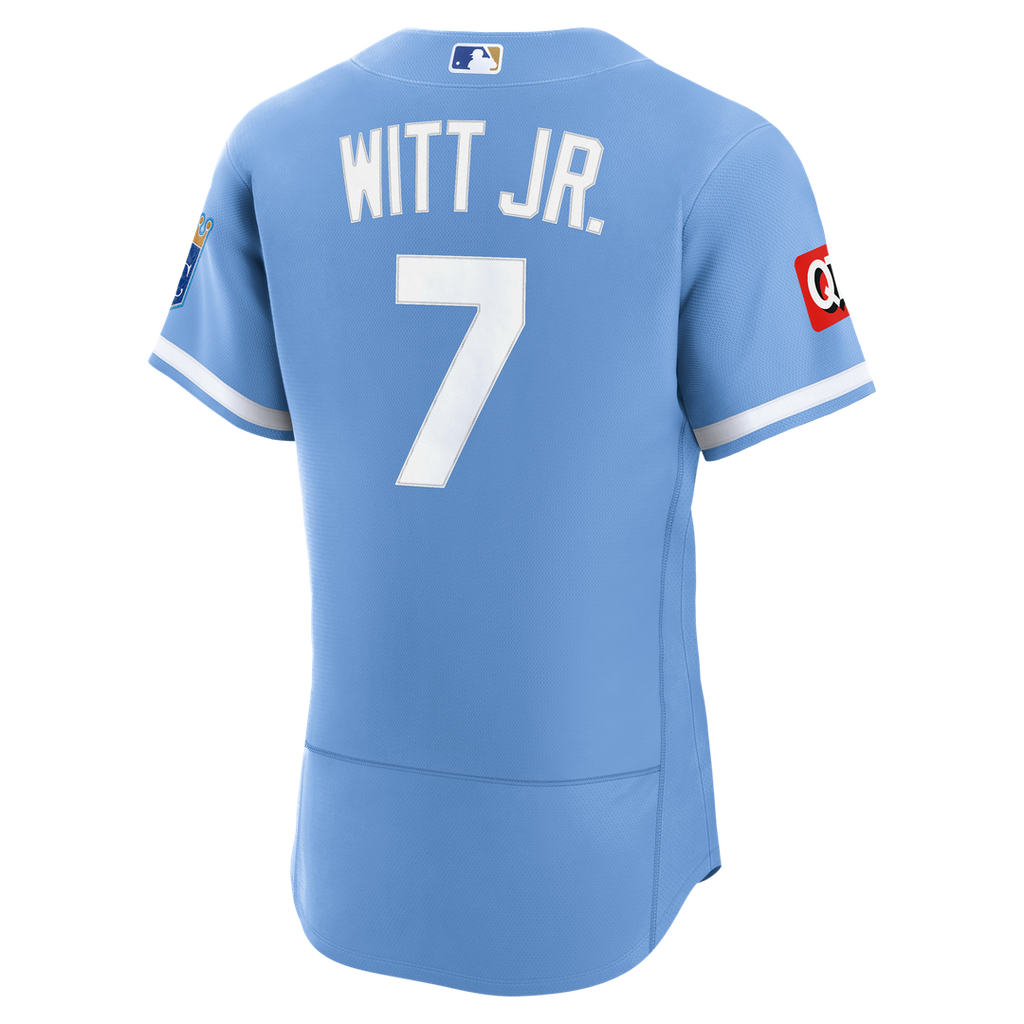 Bobby Witt Jr. Kansas City Royals Nike Home Authentic Sponsor Patch Jersey - White Official MLB Team Apparel Baseball Fan Gear