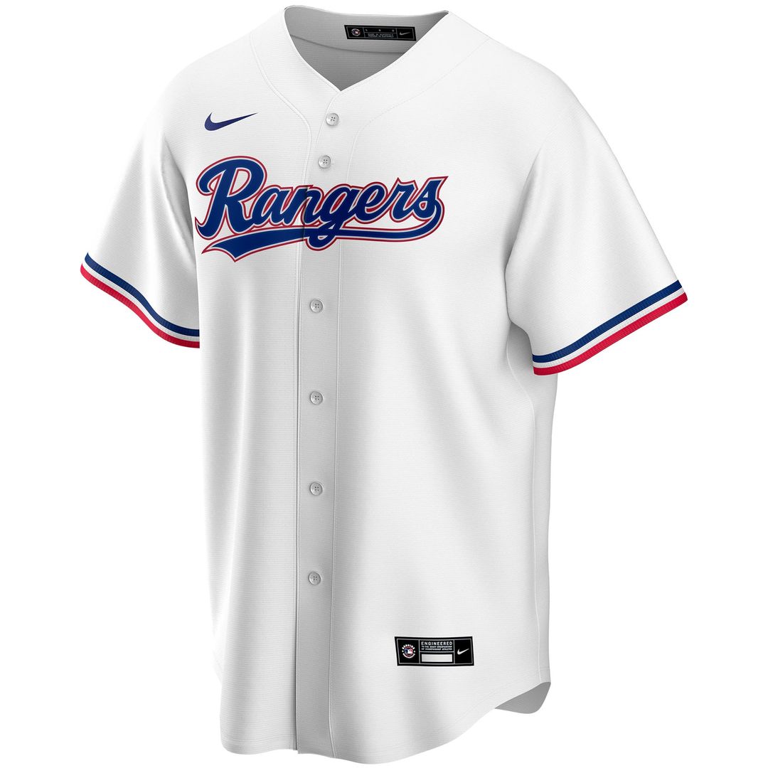 Texas Rangers Nike Home Replica Custom Jersey - White Official MLB Team Apparel Baseball Fan Gear