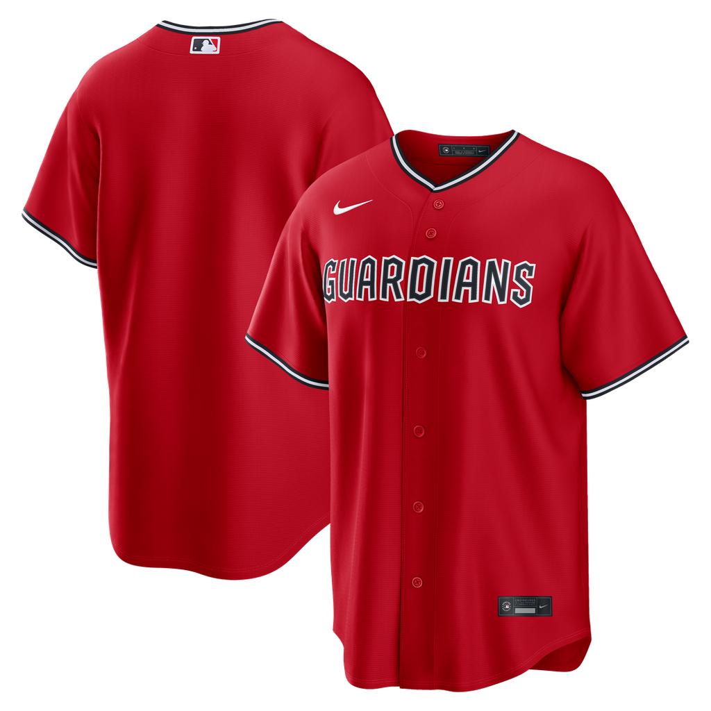 Cleveland Guardians Nike Alternate Replica Jersey - Red Official MLB Team Apparel Baseball Fan Gear