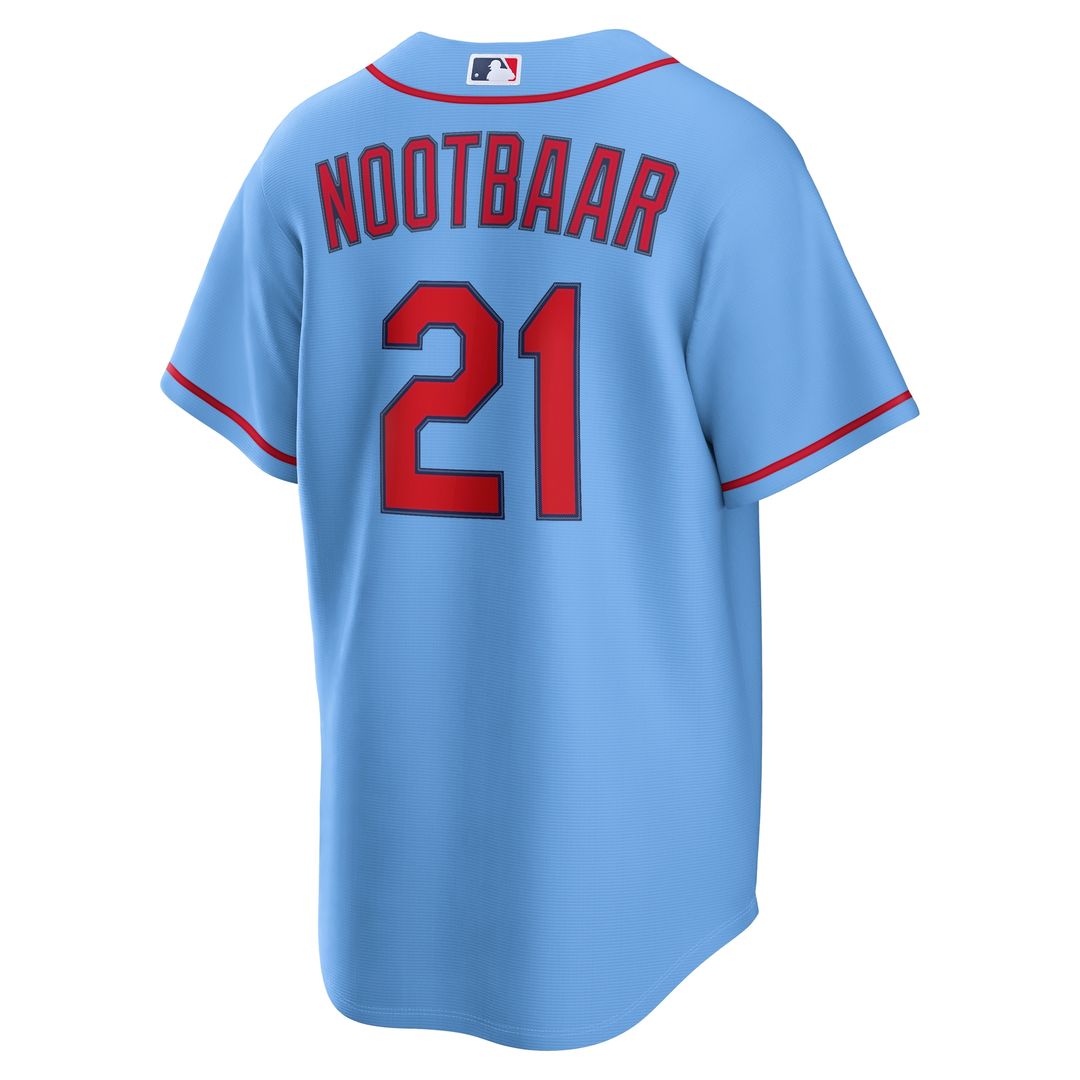 Lars Nootbaar St. Louis Cardinals Nike Alternate Replica Jersey - Light Blue Official MLB Team Apparel Baseball Fan Gear