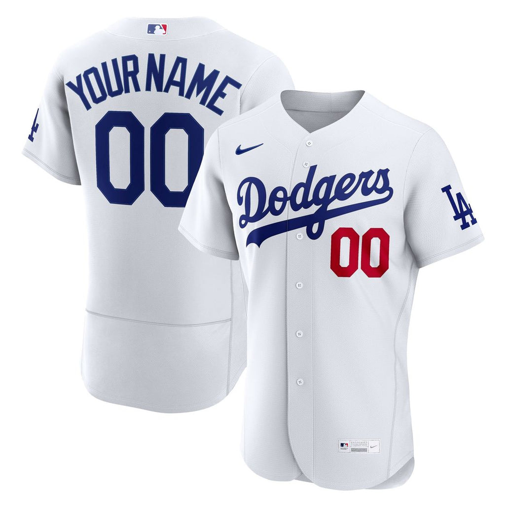 Los Angeles Dodgers Nike Home Authentic Custom Jersey - White Official MLB Team Apparel Baseball Fan Gear