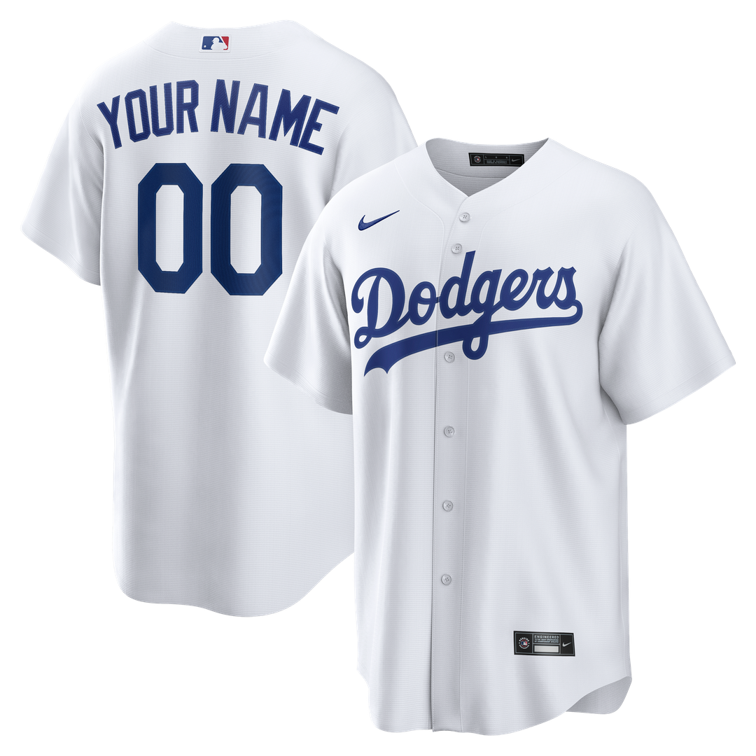 Los Angeles Dodgers Nike Home Replica Custom Jersey - White Official MLB Team Apparel Baseball Fan Gear
