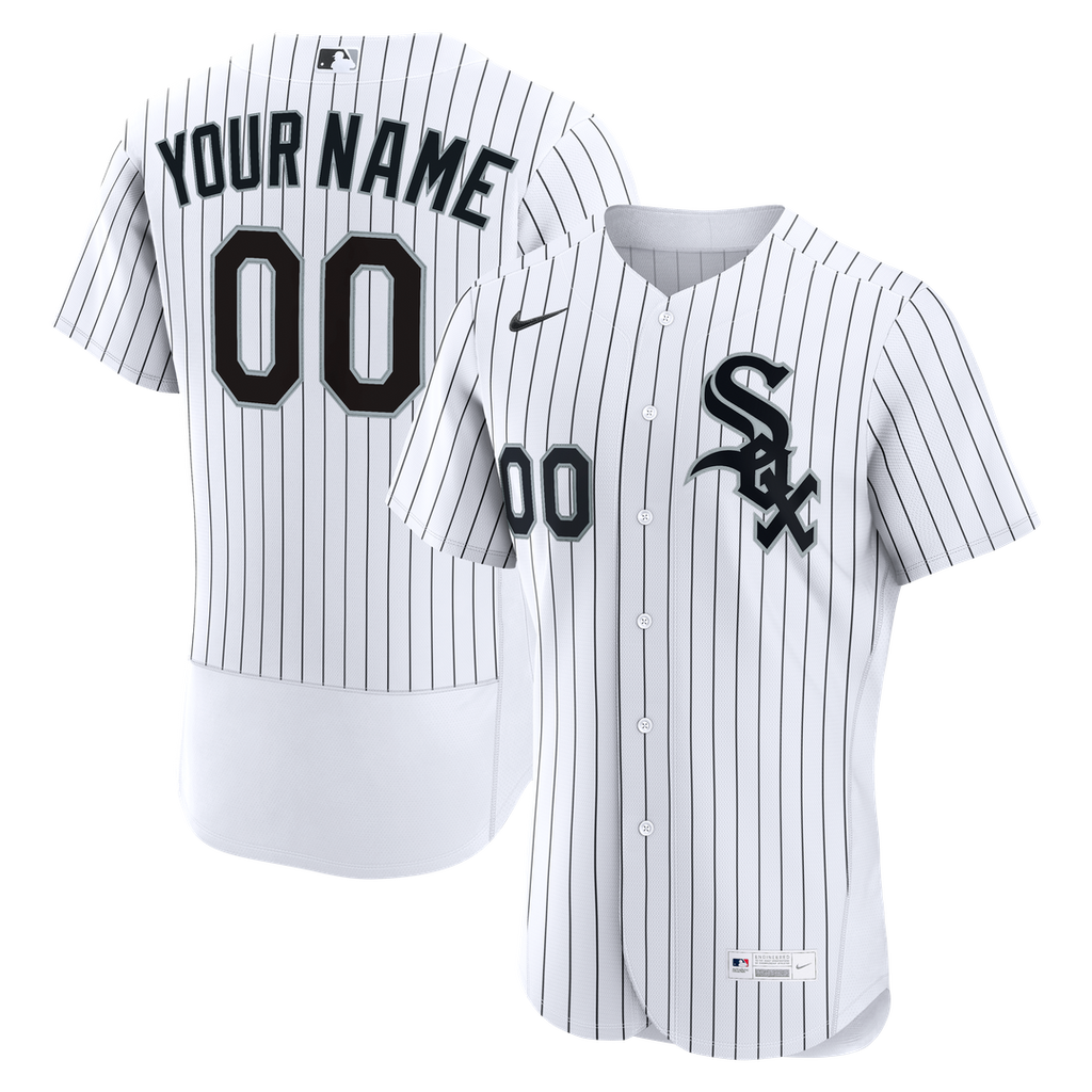 Chicago White Sox Nike Home Authentic Custom Jersey - White Official MLB Team Apparel Baseball Fan Gear