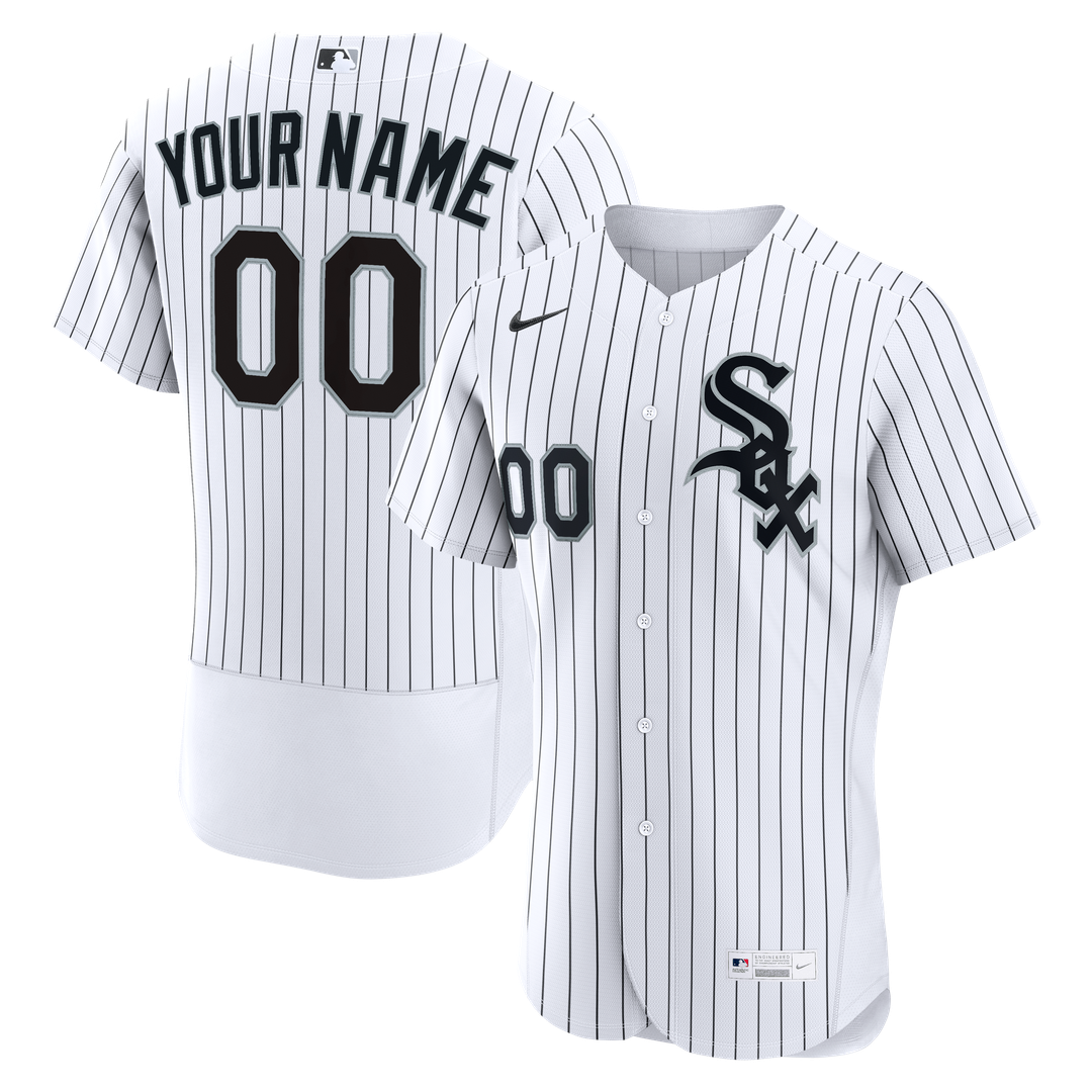 Chicago White Sox Nike Home Authentic Custom Jersey - White Official MLB Team Apparel Baseball Fan Gear