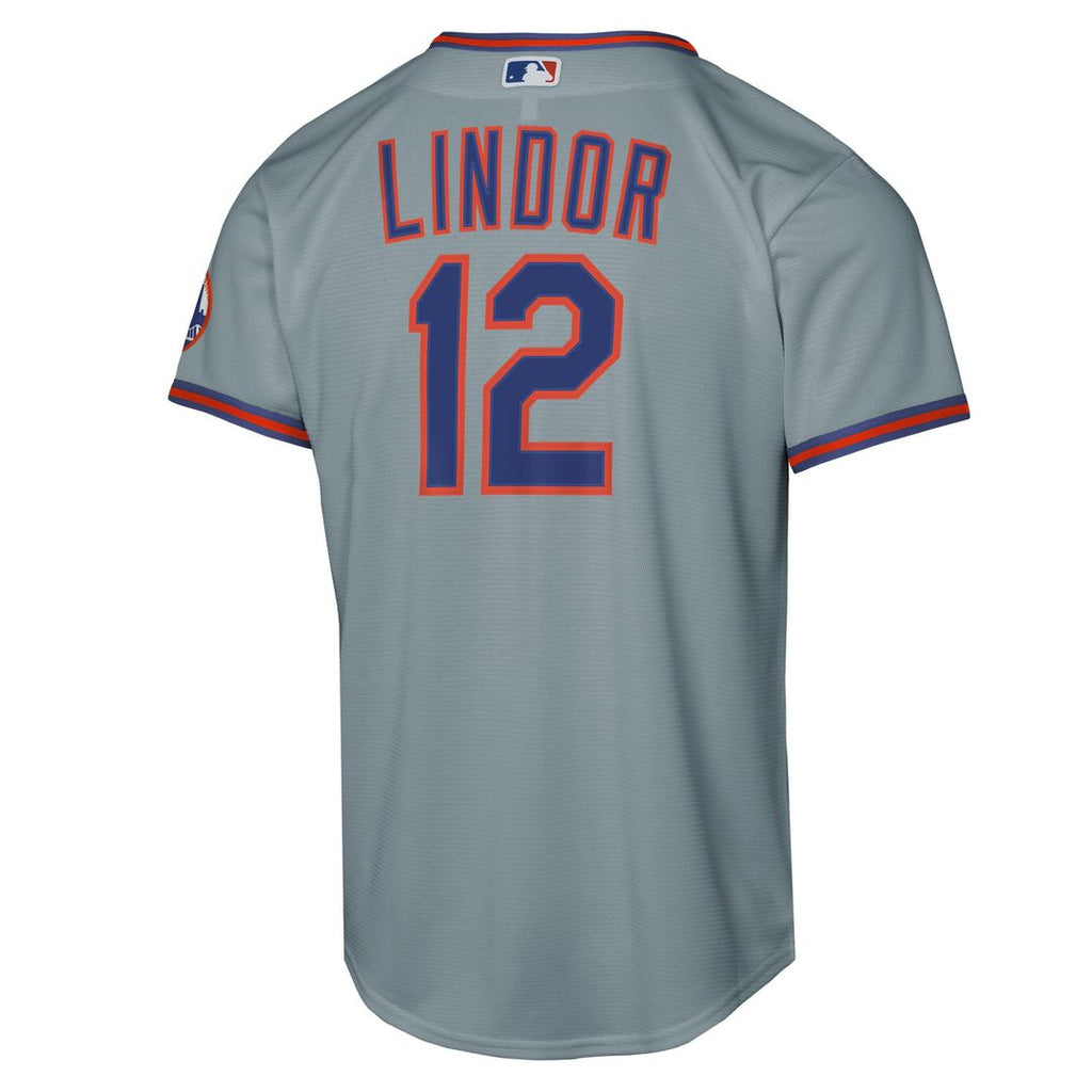 Francisco Lindor New York Mets Nike Youth Road Stadium Player Jersey - Gray Official MLB Team Apparel Baseball Fan Gear