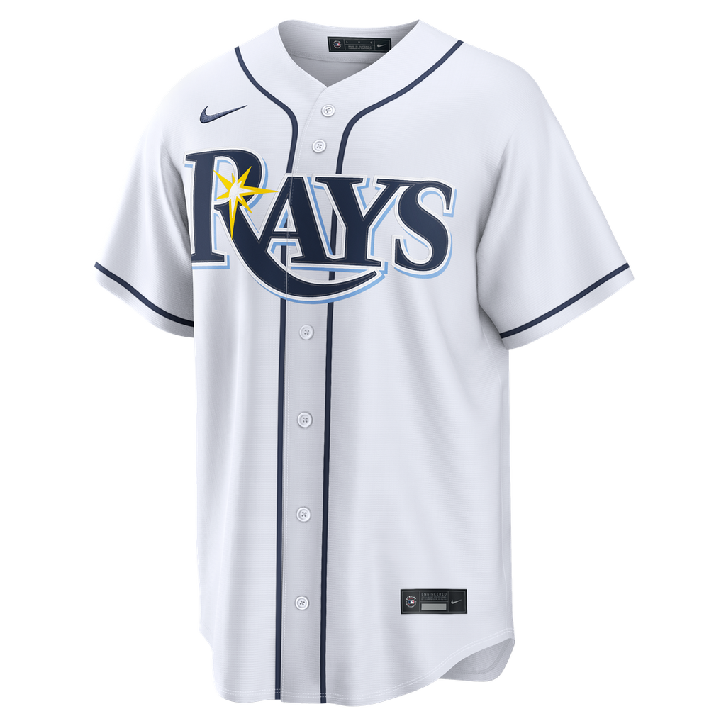 Junior Caminero Tampa Bay Rays Nike Home Replica Jersey - White Official MLB Team Apparel Baseball Fan Gear