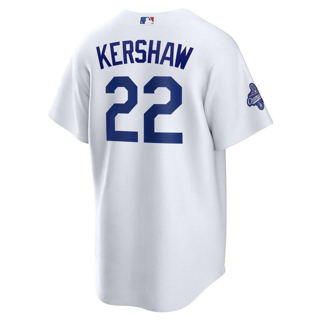 Clayton Kershaw Los Angeles Dodgers Nike Home 2025 World Series Champions Replica Jersey - White Official MLB Team Apparel Baseball Fan Gear