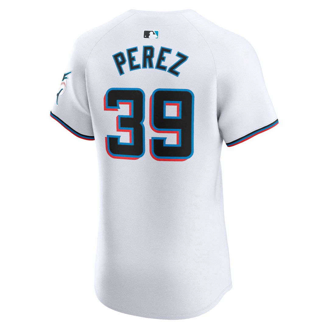 Eury Perez Miami Marlins Nike Home Elite Player Jersey - White Official MLB Team Apparel Baseball Fan Gear
