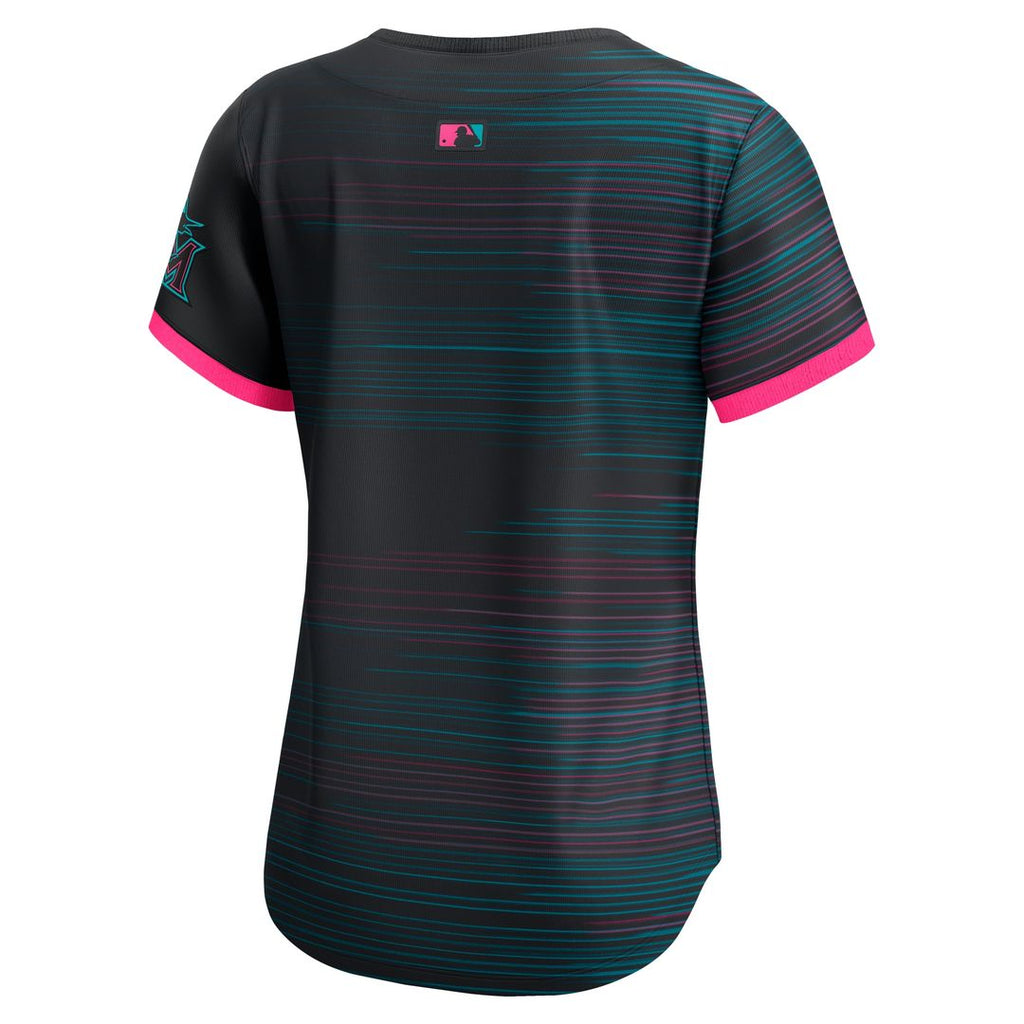 Miami Marlins Nike Women's 2025 City Connect Limited Jersey - Black Official MLB Team Apparel Baseball Fan Gear