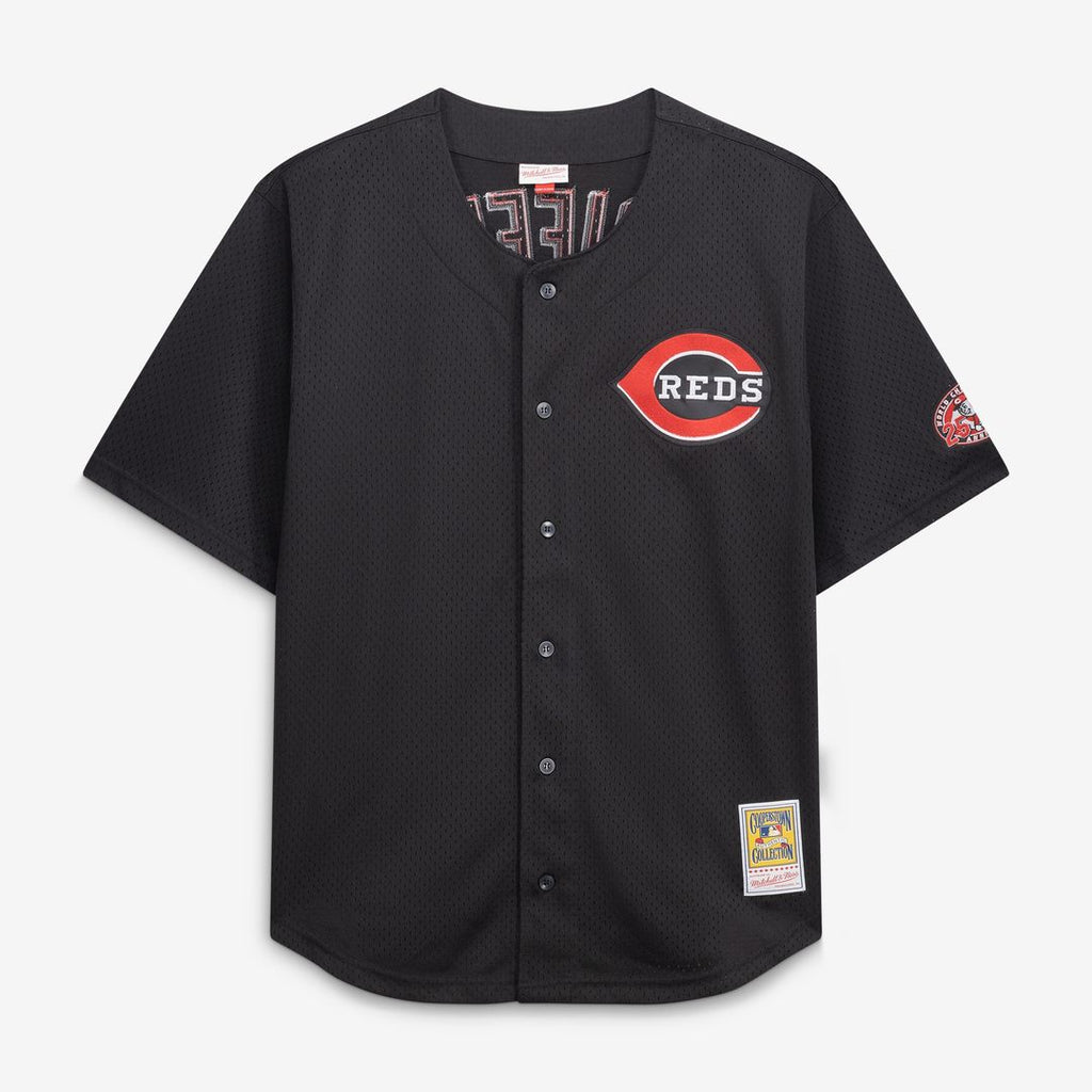 Ken Griffey Jr. Cincinnati Reds Mitchell & Ness Big & Tall Cooperstown Mesh Batting Practice Jersey - Black Official MLB Team Apparel Baseball Fan Gea