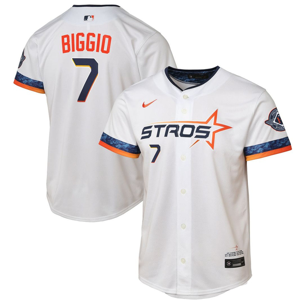 Craig Biggio Houston Astros Nike Youth 2025 City Connect Limited Player Jersey - White Official MLB Team Apparel Baseball Fan Gear