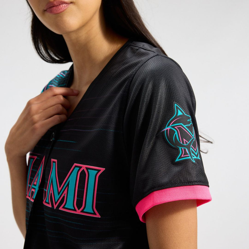 Miami Marlins Nike Women's 2025 City Connect Limited Jersey - Black Official MLB Team Apparel Baseball Fan Gear