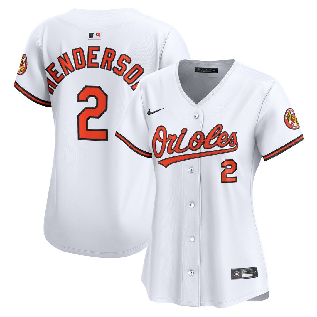Gunnar Henderson Baltimore Orioles Nike Women's Home Limited Player Jersey - White Official MLB Team Apparel Baseball Fan Gear