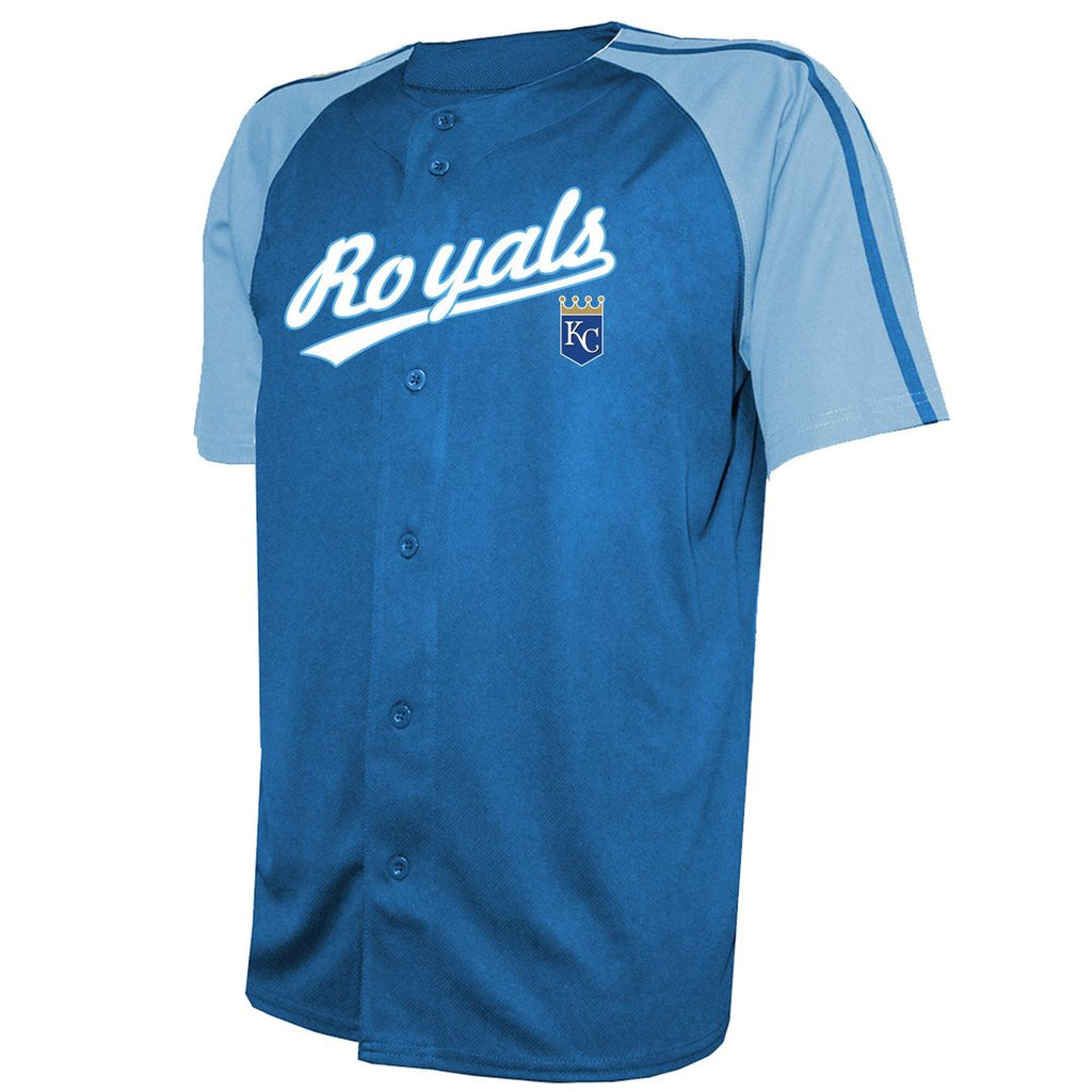 Kansas City Royals Stitches Team Raglan Jersey - Royal Official MLB Team Apparel Baseball Fan Gear