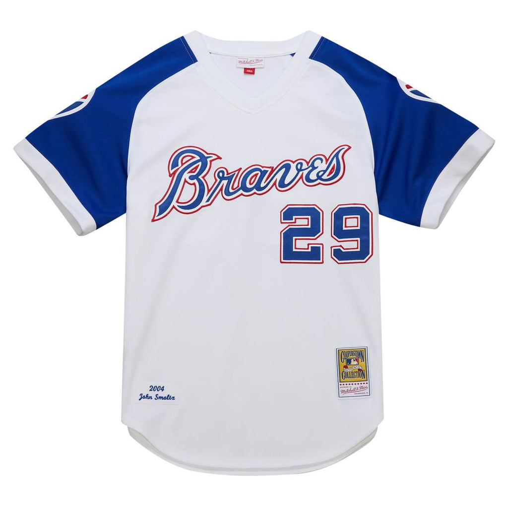 John Smoltz Atlanta Braves Mitchell & Ness 2004 Cooperstown Collection Authentic Throwback Jersey - White Official MLB Team Apparel Baseball Fan Gear