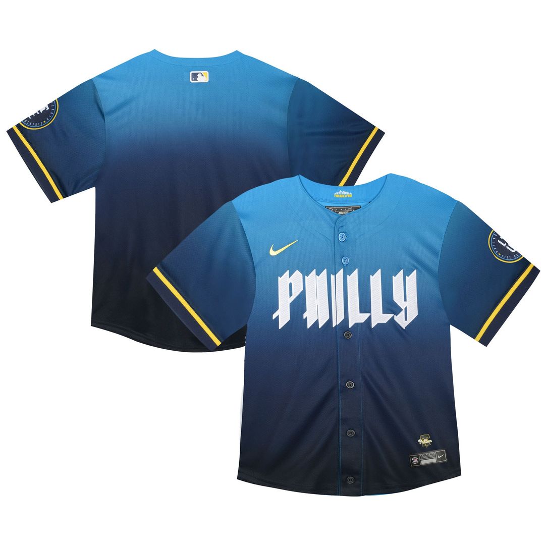 Philadelphia Phillies Nike Toddler City Connect Team Limited Jersey - Blue Official MLB Team Apparel Baseball Fan Gear