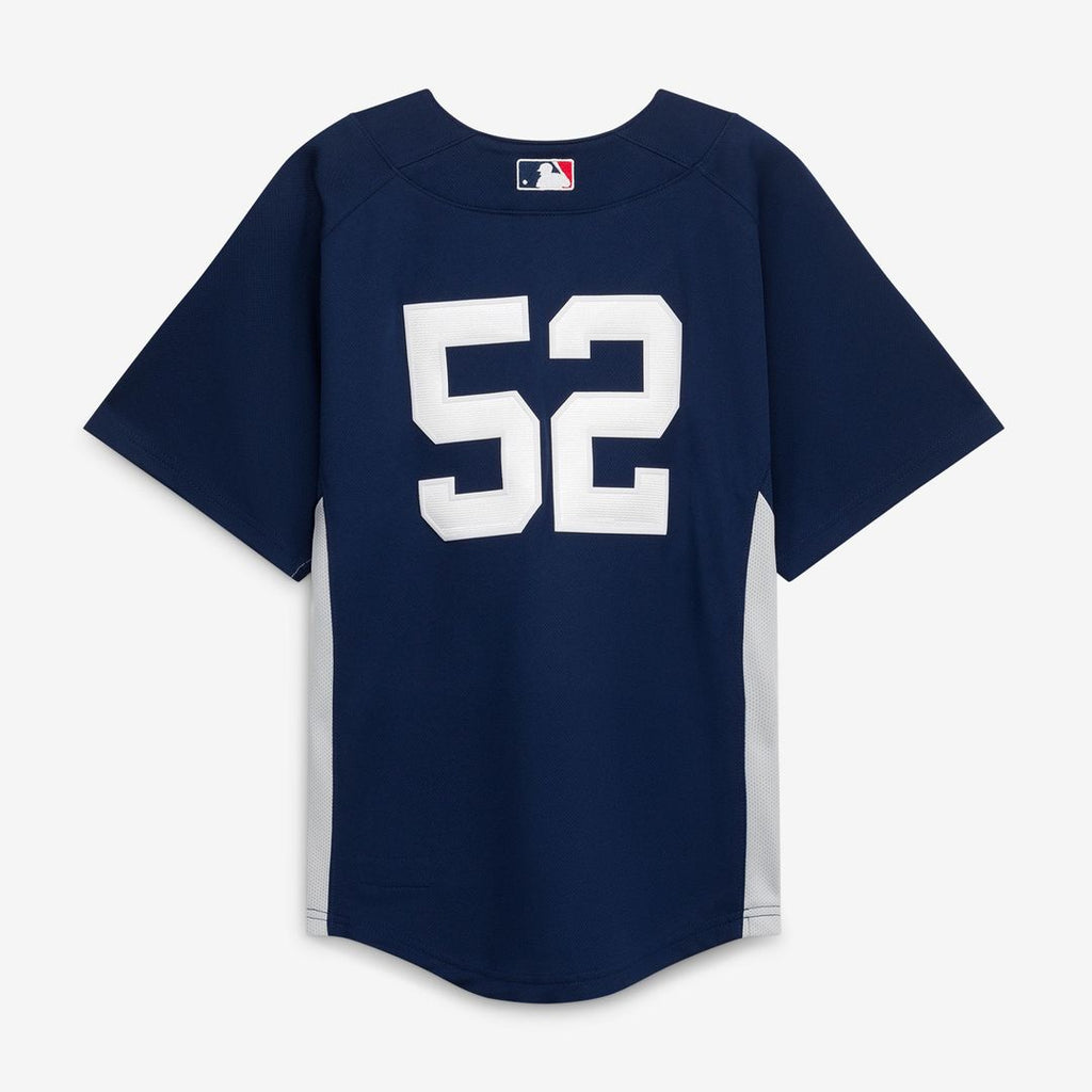 Mitchell & Ness CC Sabathia New York Yankees Youth Navy Mesh Batting Practice Jersey Official MLB Team Apparel Baseball Fan Gear