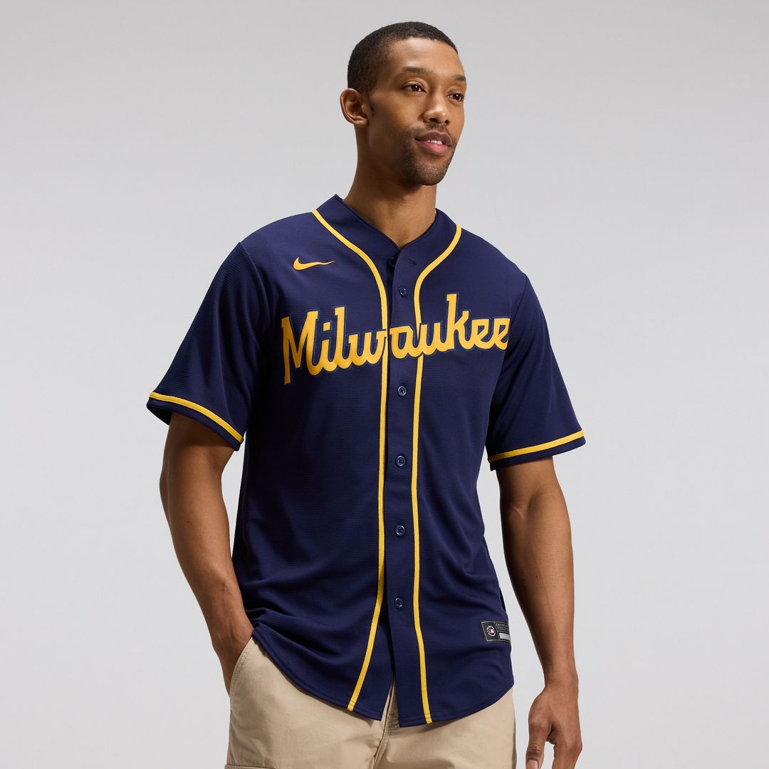Milwaukee Brewers Nike Alternate Replica Team Jersey - Navy Official MLB Team Apparel Baseball Fan Gear