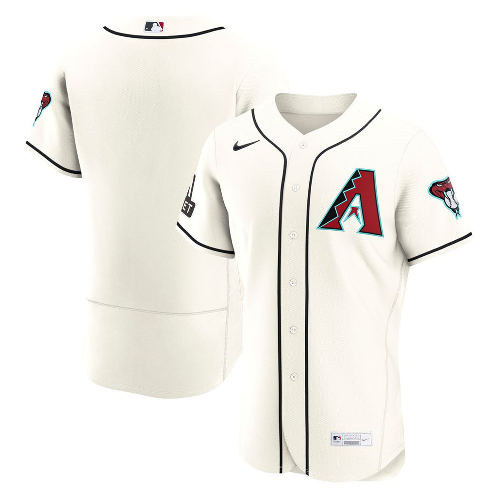 Arizona Diamondbacks Nike Home Sponsor Patch Authentic Jersey - Cream Official MLB Team Apparel Baseball Fan Gear