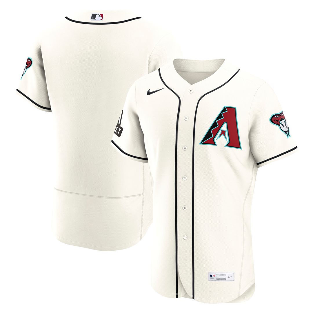 Arizona Diamondbacks Nike Home Sponsor Patch Authentic Jersey - Cream Official MLB Team Apparel Baseball Fan Gear