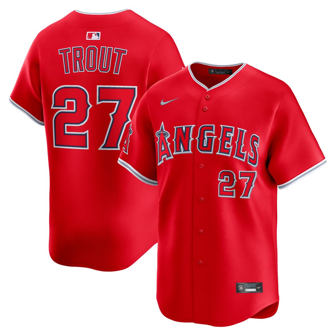 Mike Trout Los Angeles Angels Nike Alternate Limited Player Jersey - Red Official MLB Team Apparel Baseball Fan Gear