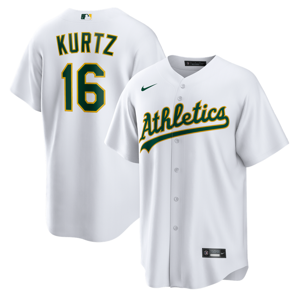 Nick Kurtz Athletics Nike Home Replica Jersey - White Official MLB Team Apparel Baseball Fan Gear