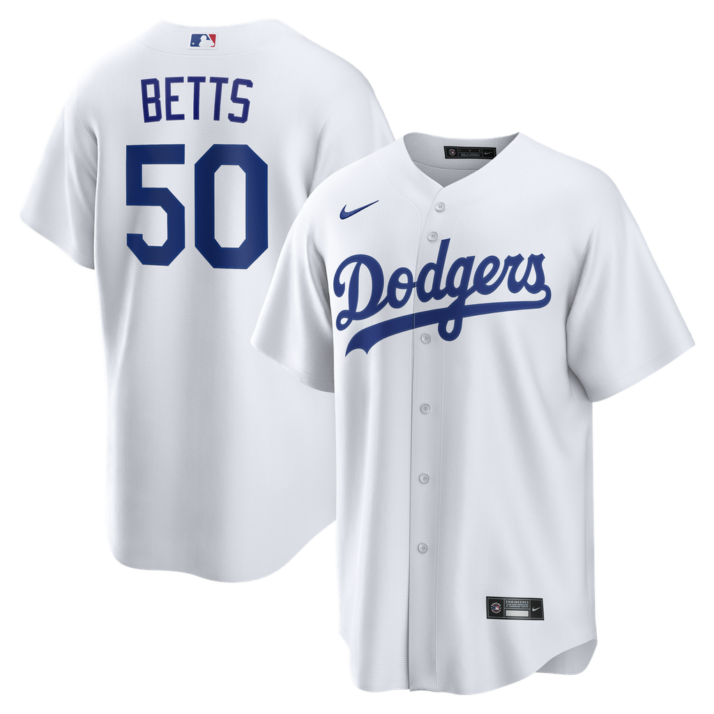 Mookie Betts Los Angeles Dodgers Nike Home Replica Jersey - White Official MLB Team Apparel Baseball Fan Gear