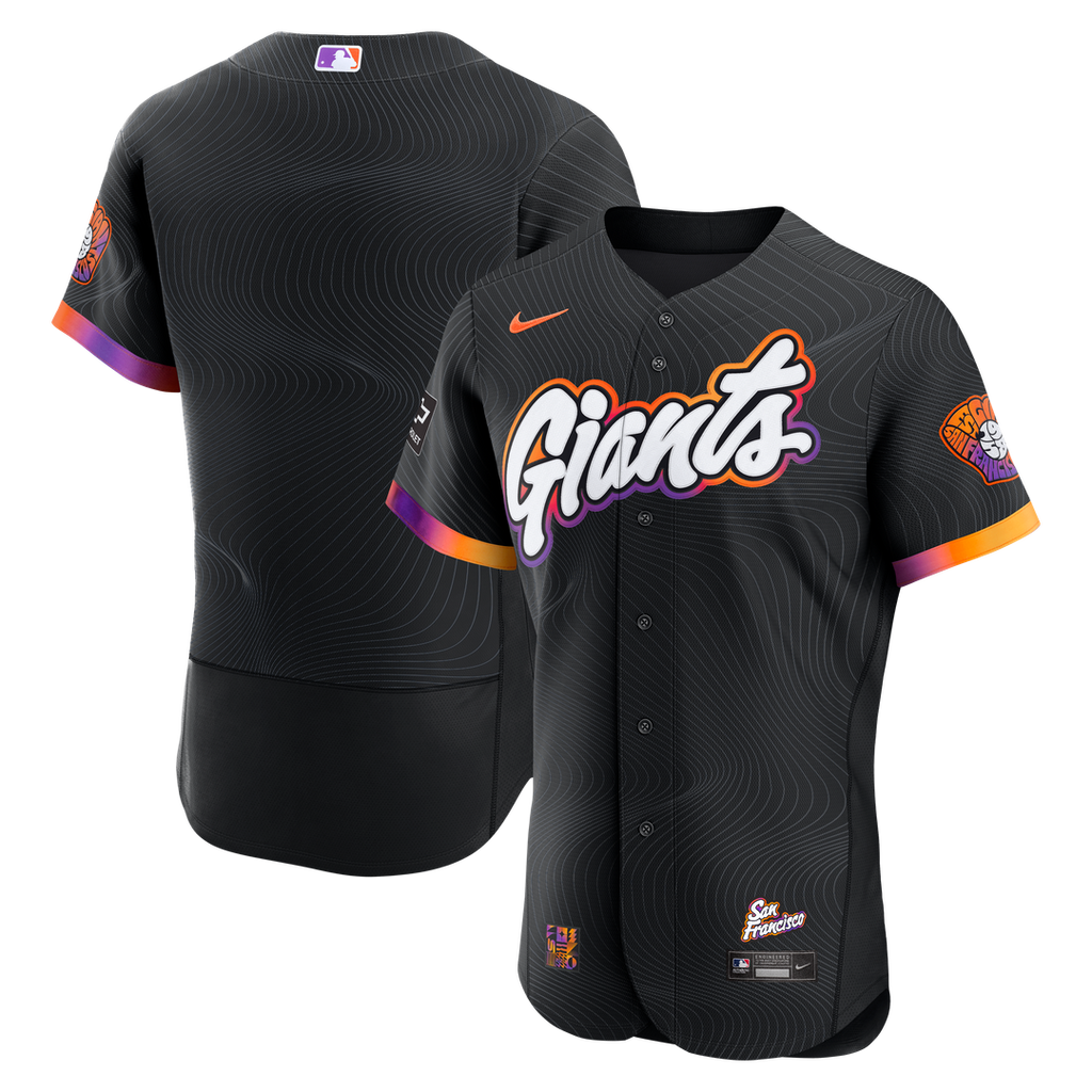 San Francisco Giants Nike City Connect Authentic Sponsor Patch Jersey - Anthracite Official MLB Team Apparel Baseball Fan Gear