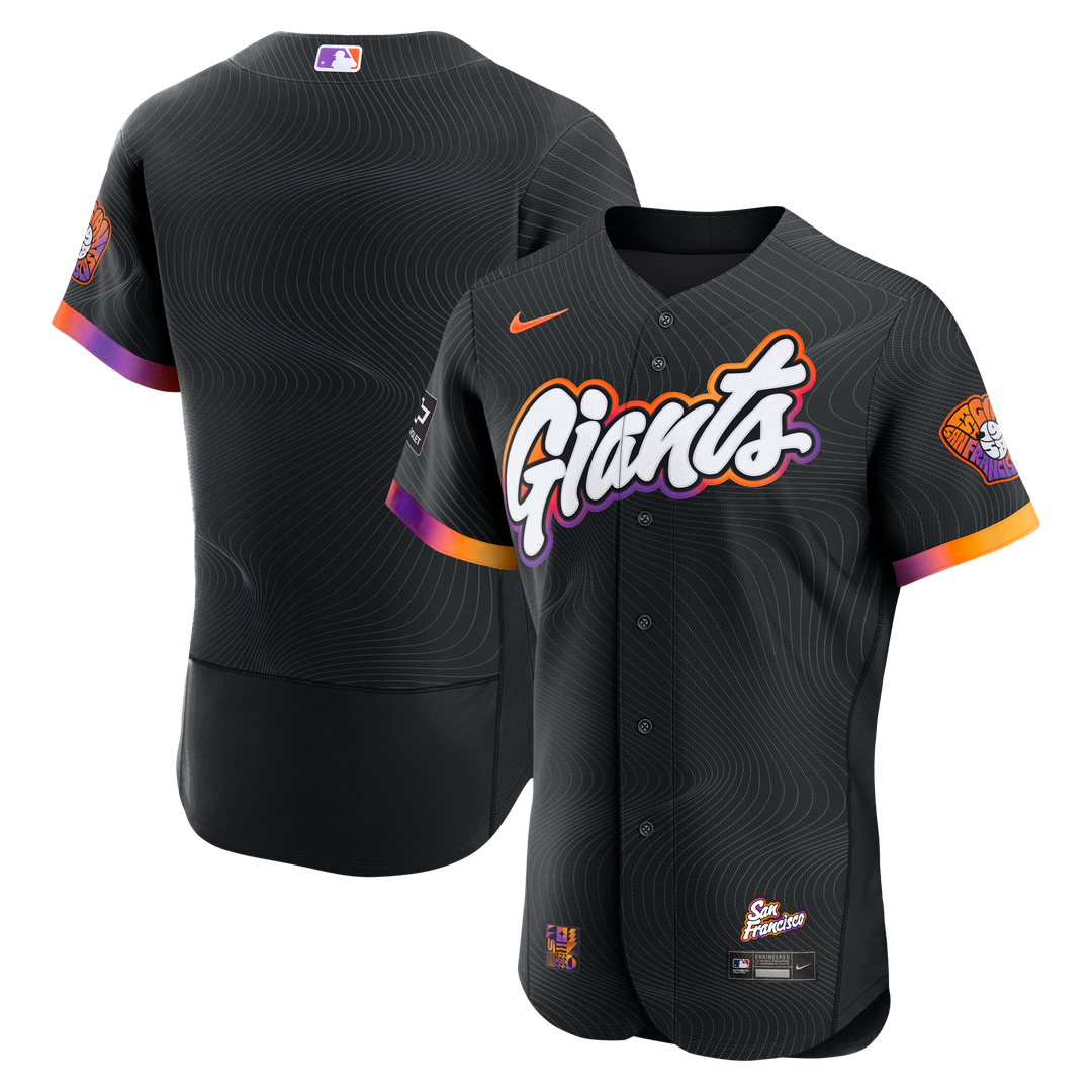 San Francisco Giants Nike City Connect Authentic Sponsor Patch Jersey - Anthracite Official MLB Team Apparel Baseball Fan Gear