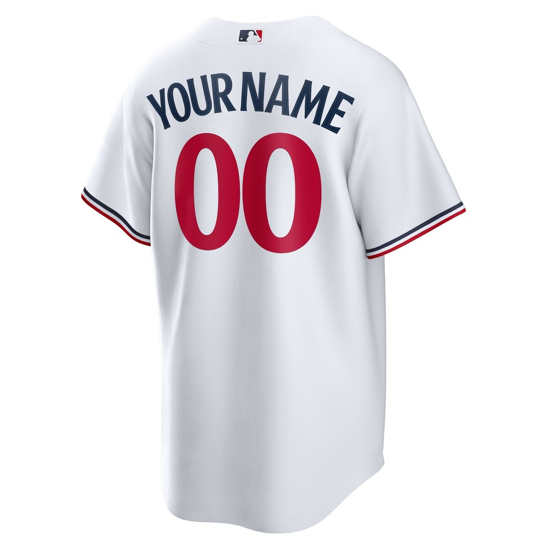 Minnesota Twins Nike Home Replica Custom Jersey - White Official MLB Team Apparel Baseball Fan Gear