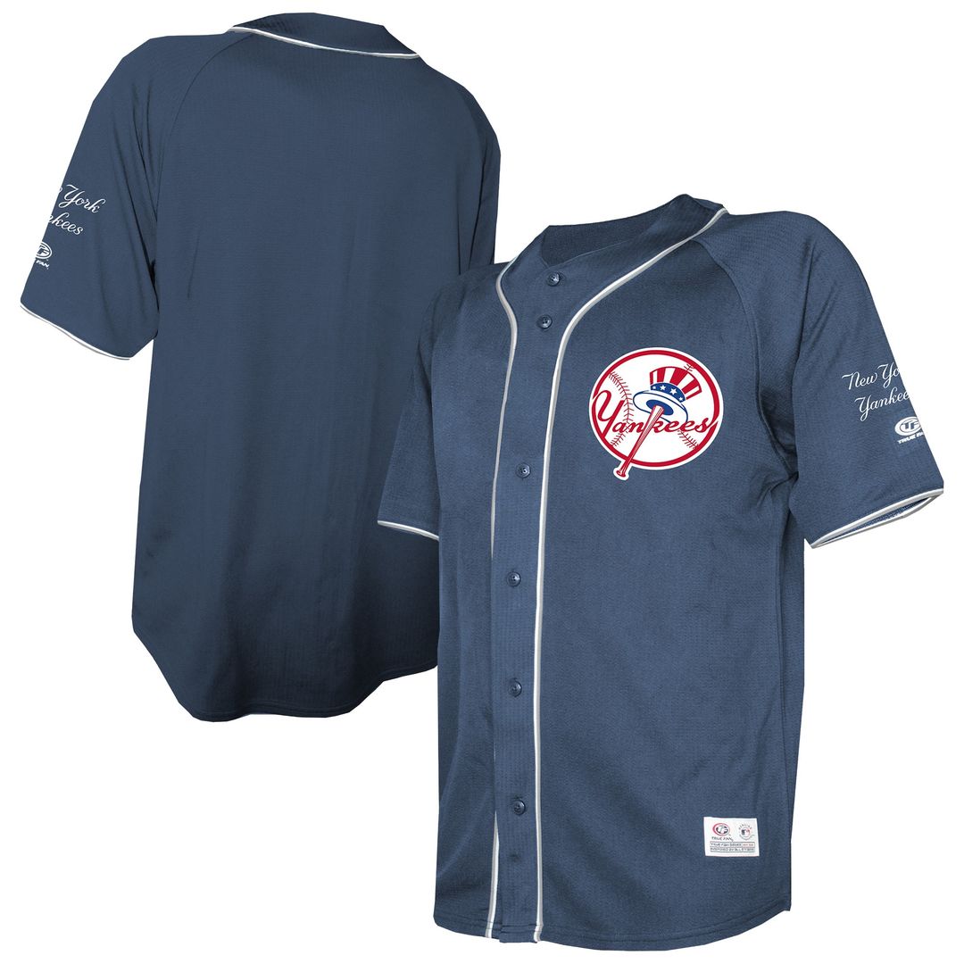 New York Yankees Stitches Team Color Full-Button Fashion Jersey - Navy Official MLB Team Apparel Baseball Fan Gear