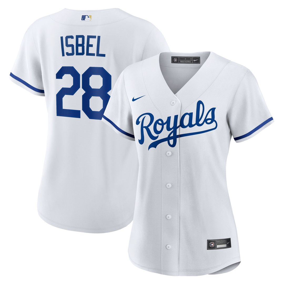 Kyle Isbel Kansas City Royals Nike Women's Home Replica Jersey - White Official MLB Team Apparel Baseball Fan Gear
