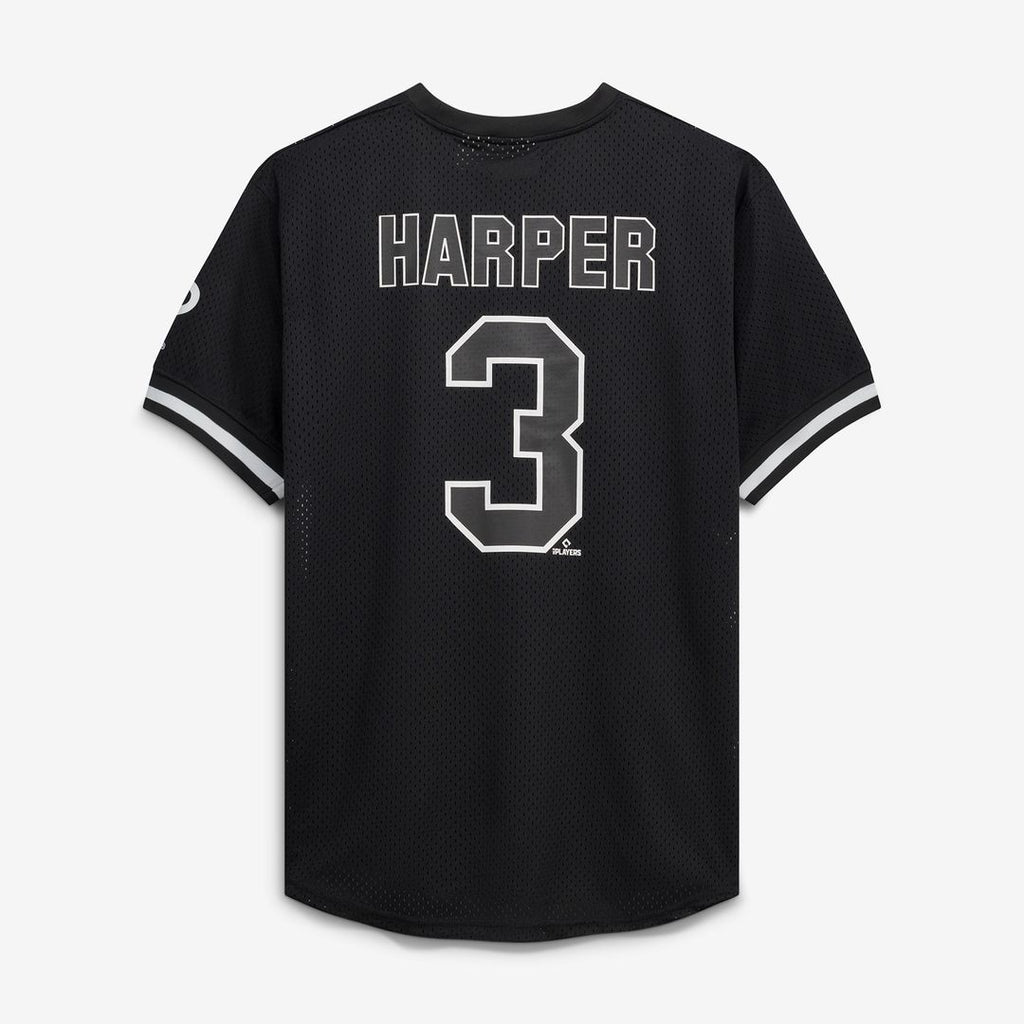 Bryce Harper Philadelphia Phillies Fanatics Big & Tall Heavyweight Mesh Jersey - Black/White Official MLB Team Apparel Baseball Fan Gear