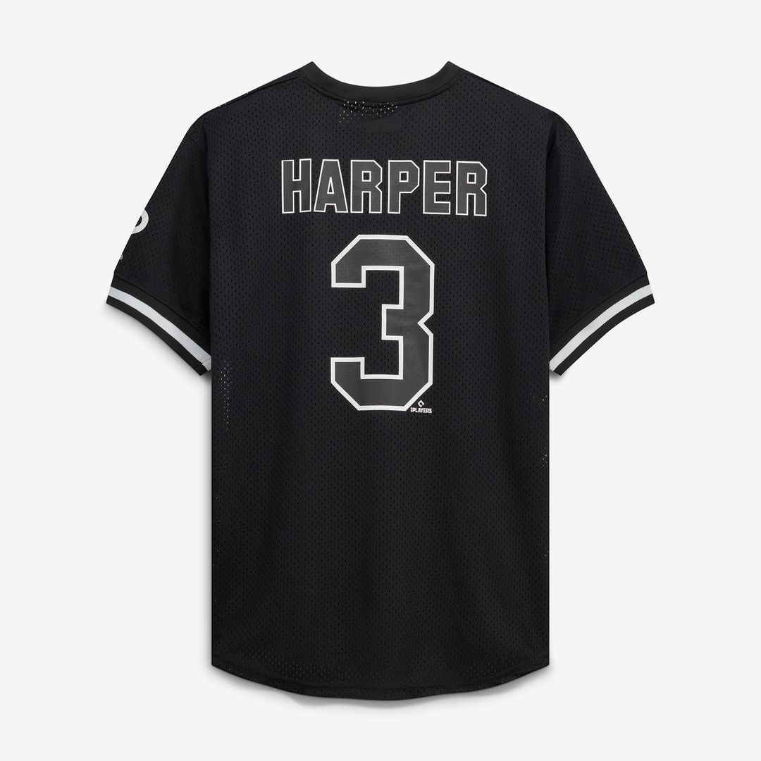 Bryce Harper Philadelphia Phillies Fanatics Big & Tall Heavyweight Mesh Jersey - Black/White Official MLB Team Apparel Baseball Fan Gear