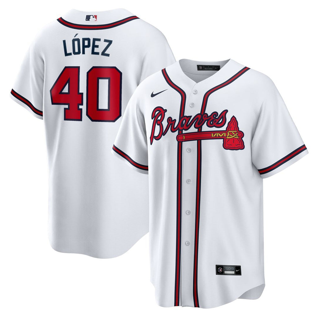Reynaldo Lopez Atlanta Braves Nike Home Replica Jersey - White Official MLB Team Apparel Baseball Fan Gear