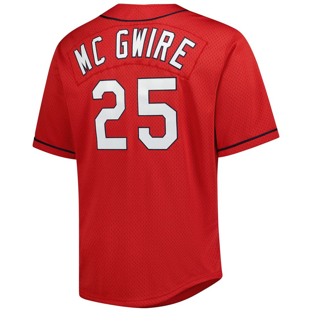 Mark McGwire St. Louis Cardinals Mitchell & Ness Big & Tall Cooperstown Mesh Batting Practice Jersey - Red Official MLB Team Apparel Baseball Fan Gear