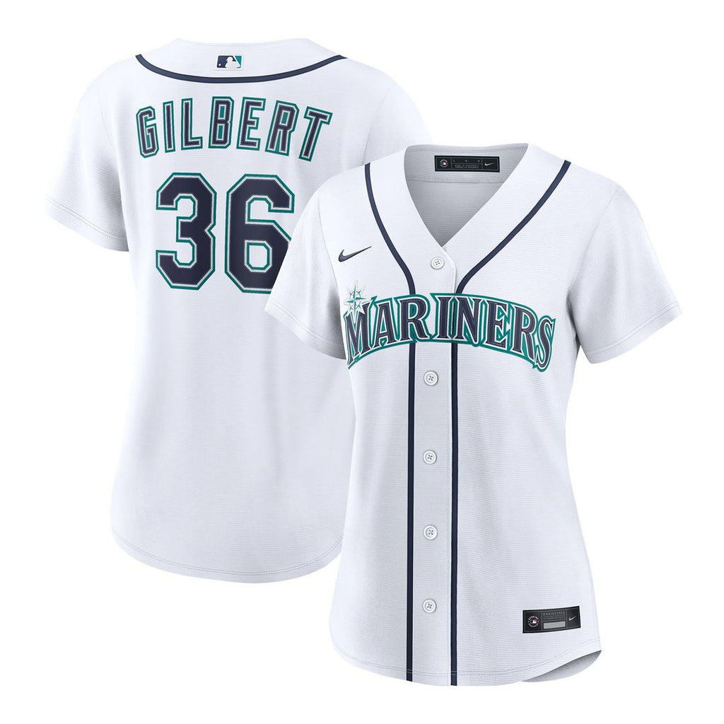 Logan Gilbert Seattle Mariners Nike Women's Home Replica Jersey - White Official MLB Team Apparel Baseball Fan Gear