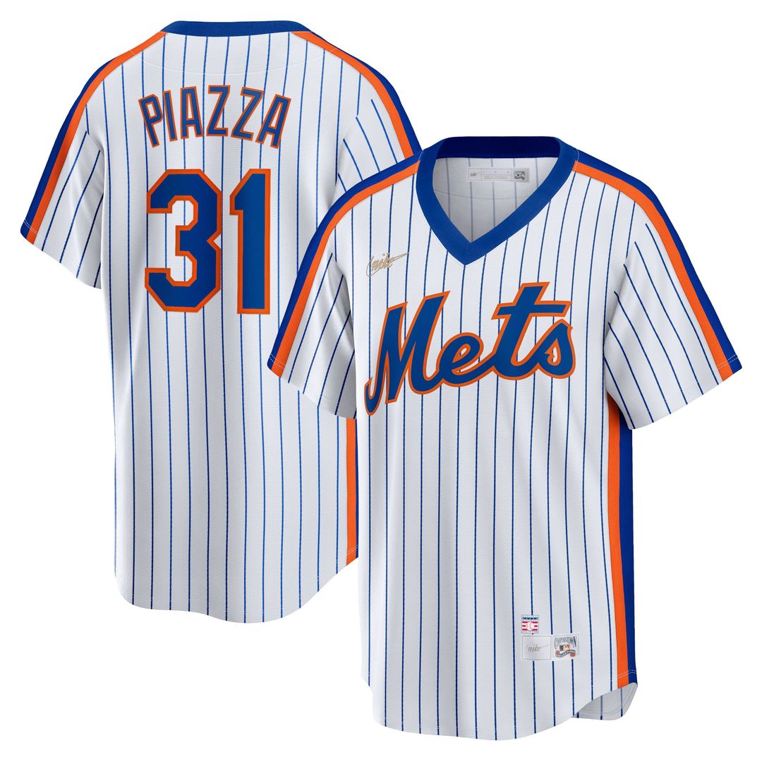 Mike Piazza New York Mets Nike Home Cooperstown Collection Player Jersey - White Official MLB Team Apparel Baseball Fan Gear