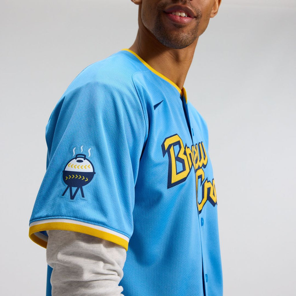 Milwaukee Brewers Nike City Connect Limited Jersey - Light Blue Official MLB Team Apparel Baseball Fan Gear