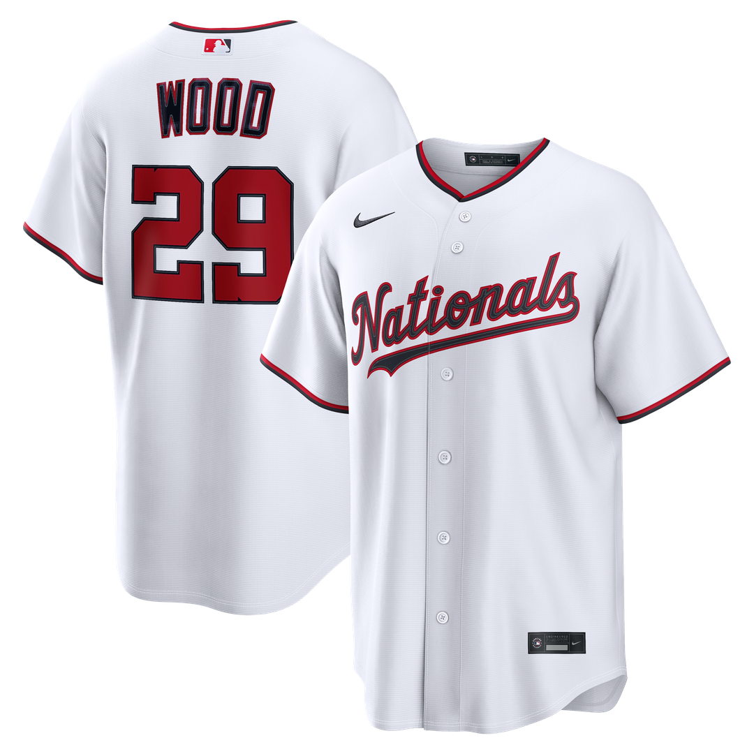 James Wood Washington Nationals Nike Home Replica Jersey - White Official MLB Team Apparel Baseball Fan Gear