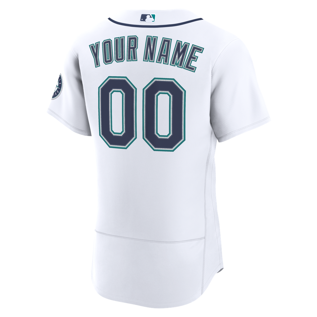 Seattle Mariners Nike Home Authentic Custom Jersey - White Official MLB Team Apparel Baseball Fan Gear