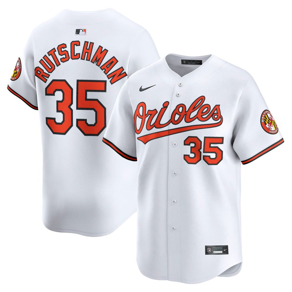 Adley Rutschman Baltimore Orioles Nike Home Limited Player Jersey - White Official MLB Team Apparel Baseball Fan Gear