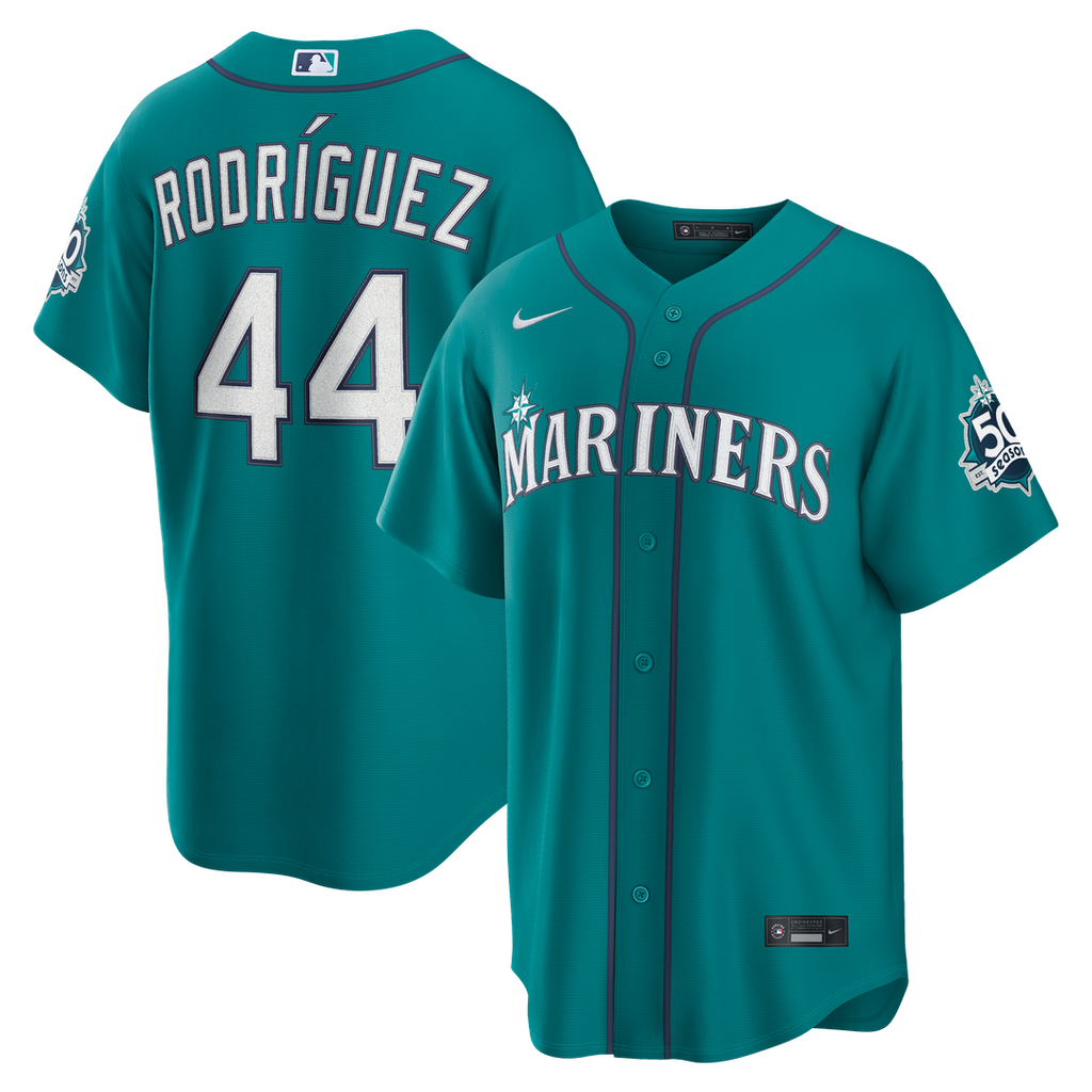 Julio Rodríguez Seattle Mariners Nike Alternate Stadium 50th Season Patch Jersey - Teal Official MLB Team Apparel Baseball Fan Gear