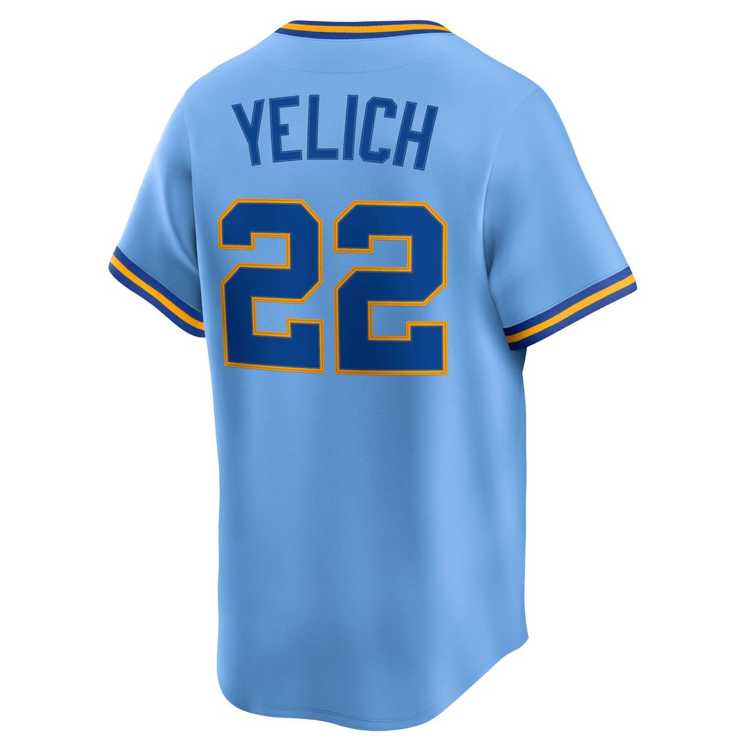 Christian Yelich Milwaukee Brewers Nike Cooperstown Collection Limited Jersey - Powder Blue Official MLB Team Apparel Baseball Fan Gear